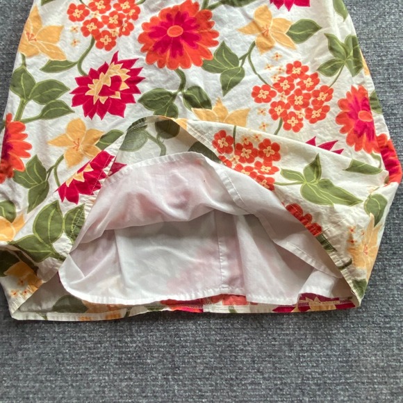 Casual Corner Annex Skirt Women 10 White Floral Preppy Business Office Spring - Picture 4 of 10